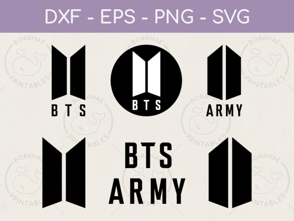 BTS Army Logo Bundle Svg Png Dxf Eps Bangtan Kpop Graphics 