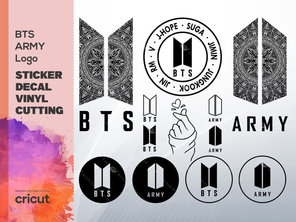 Bts Army Logo Raster Image Cricut Svg Logo Sticker Packaging 