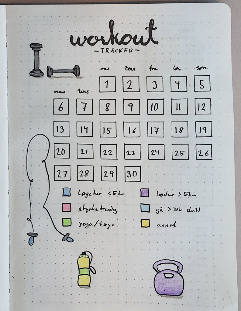 Bullet Journal Cute Simple Workout Tracker Bullet Journal Mood 