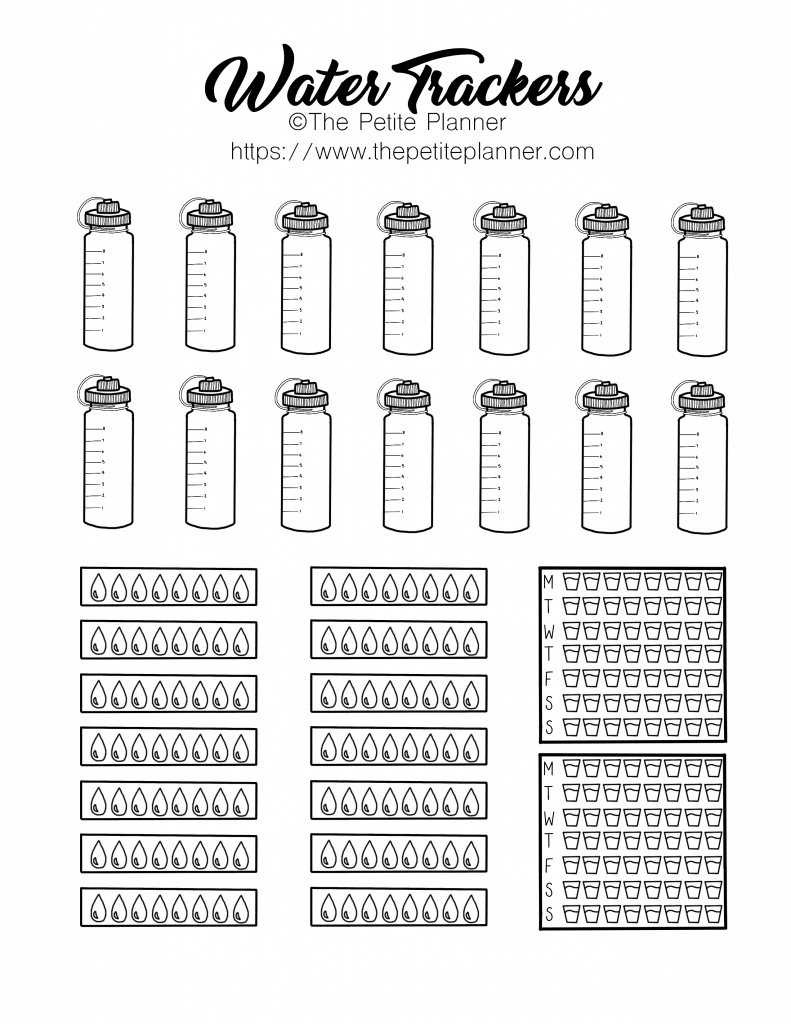 Bullet Journal Daily Log Water Printable Printable Bullet Journal