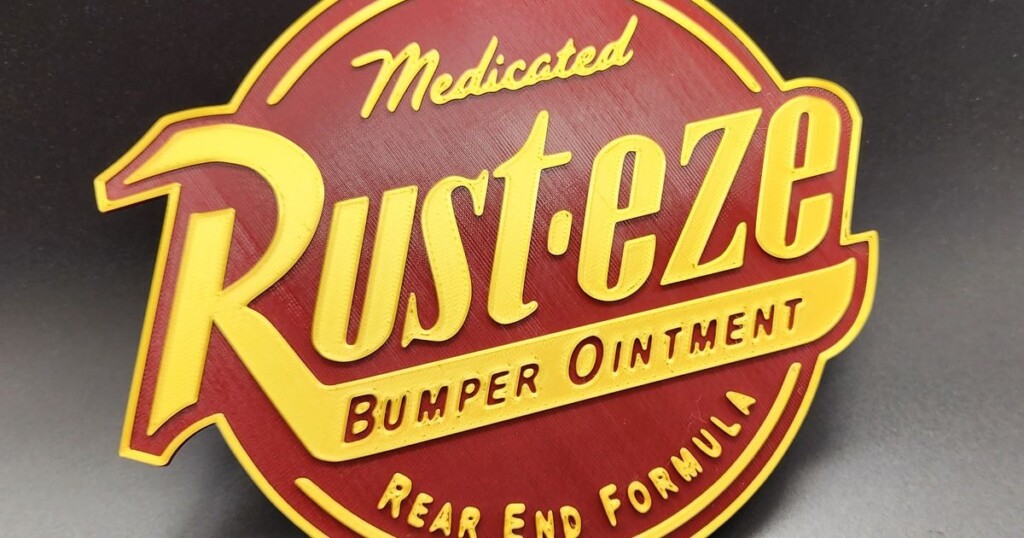 Cars Rust eze Sign 2 Color By Triple G Workshop Download Free STL 
