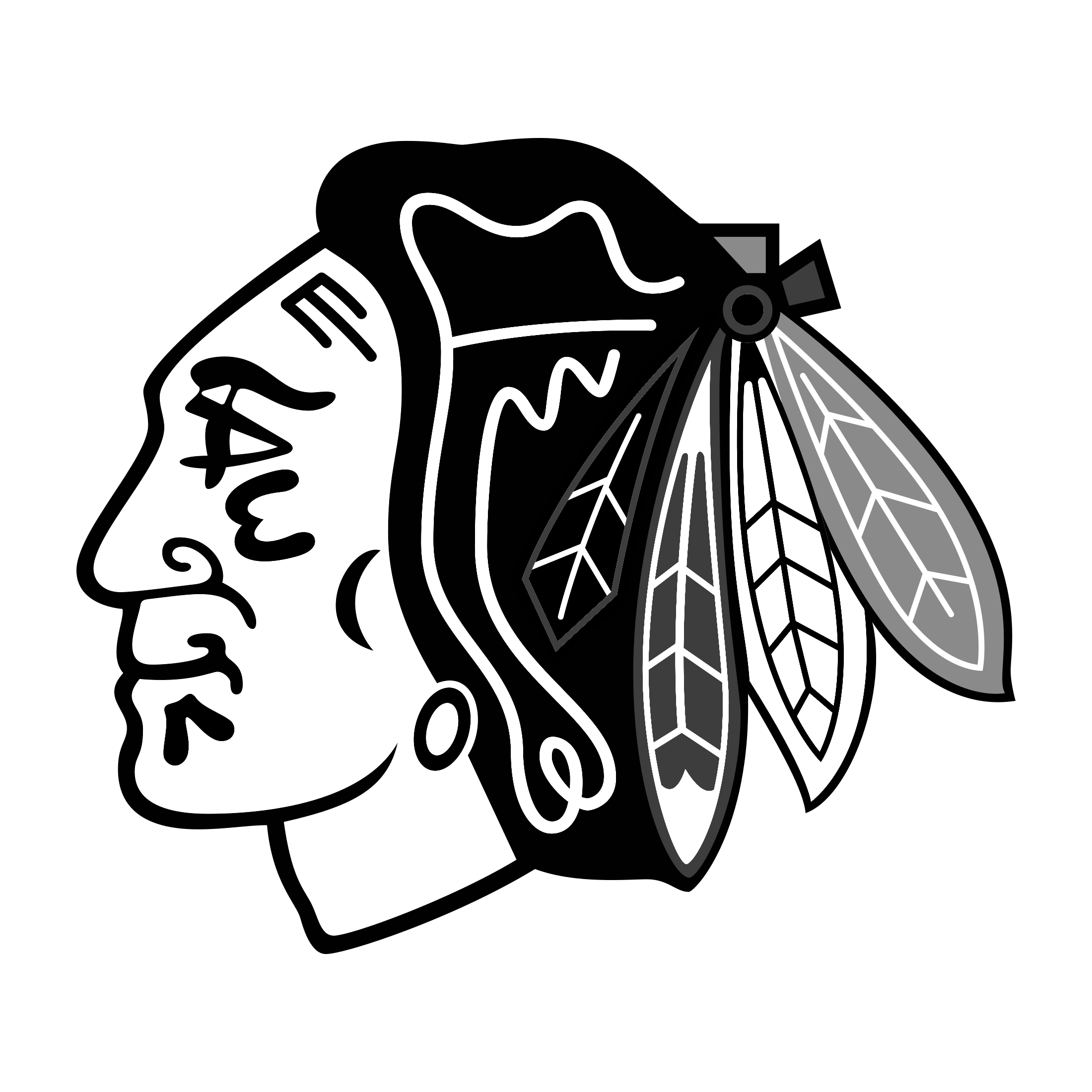 Chicago Blackhawks Logo Black And White Chicago Blackhawks Logo