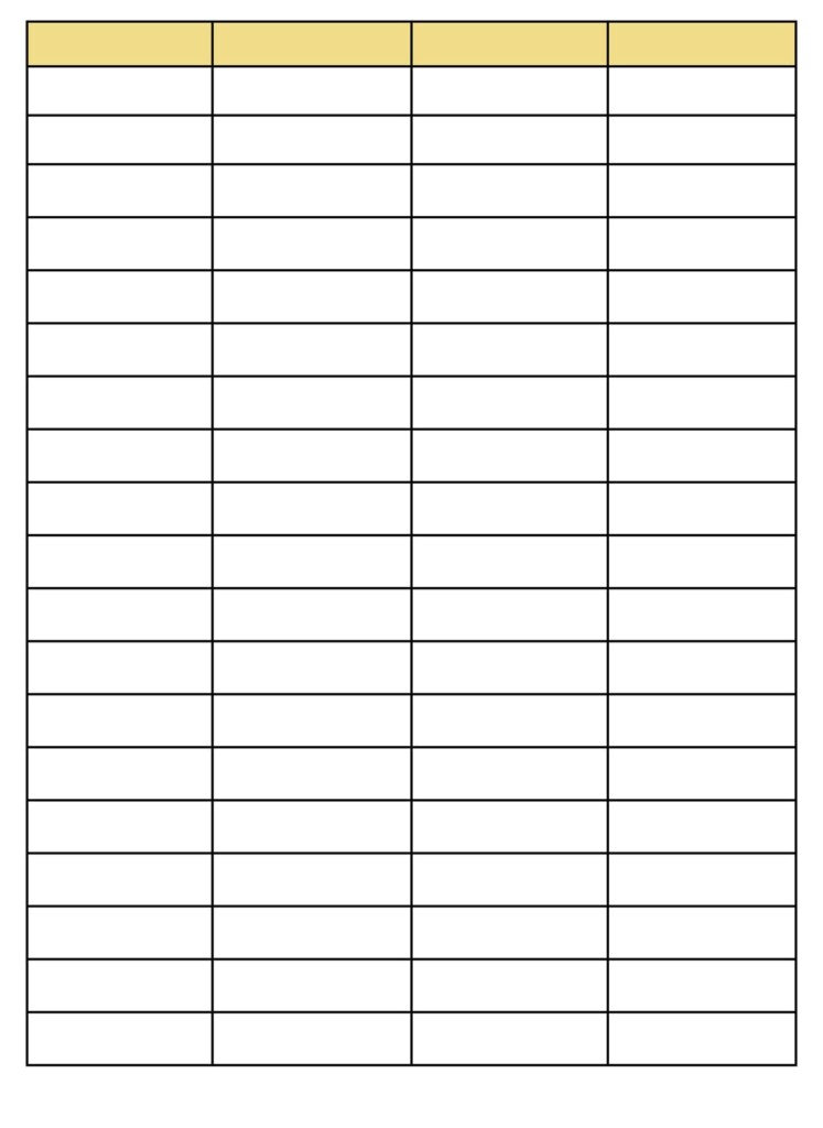 Column Template 5 Columns 10 Free PDF Printables Printablee