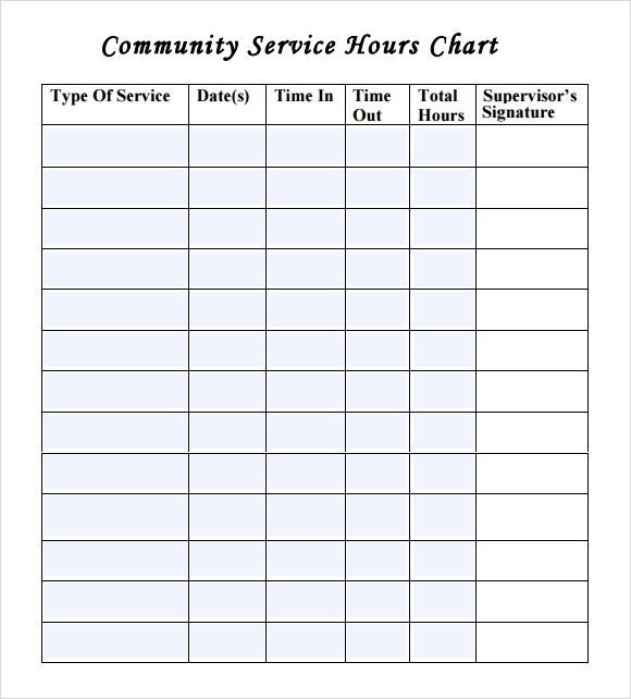 Community Service Time Sheet Template Community Service Hours 