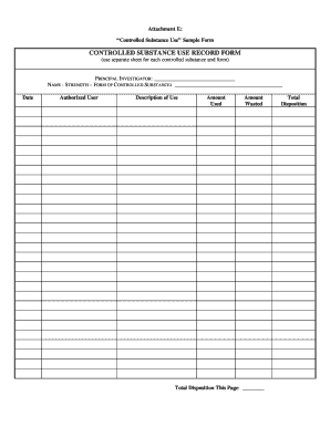 Controlled Substance Log Template Fill Online Printable Fillable