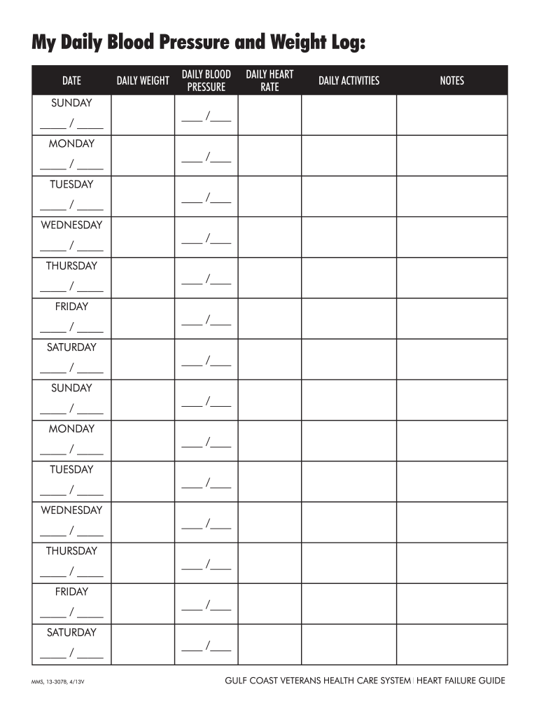 Daily Blood Pressure Log Printable Fill Out Sign Online DocHub