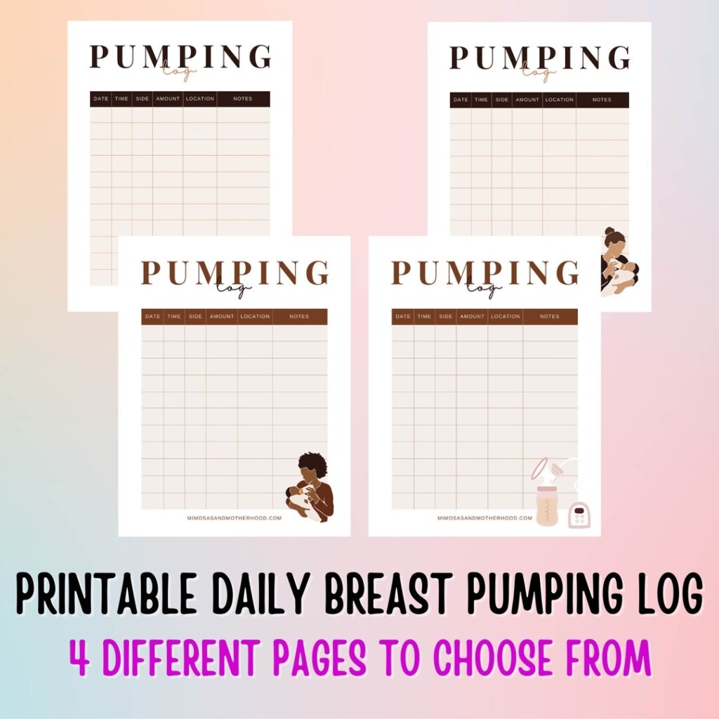 Daily Breast Pumping Log Chart Milk Pumping Schedule Tracker Printable 