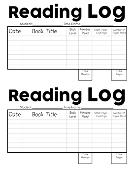 Daily Reading Log By MrWatts Teachers Pay Teachers