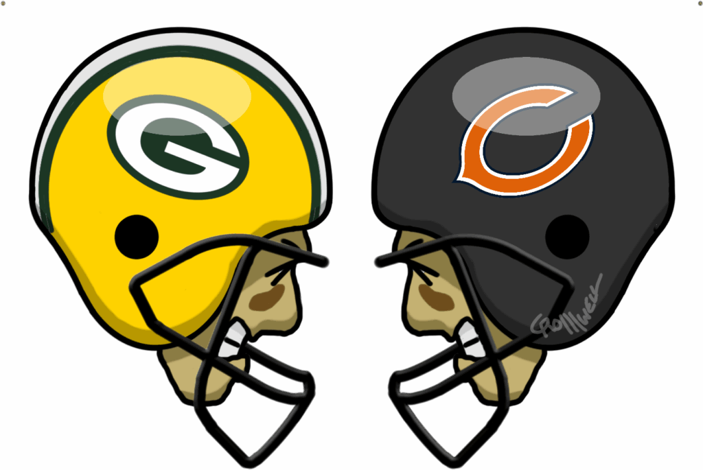 Download Chicago Bears Vs Green Bay Packers Classic Headbutting Green 