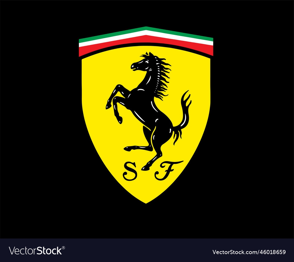 Ferrari Brand Logo Car Symbol Design Italian Auto Vector Image