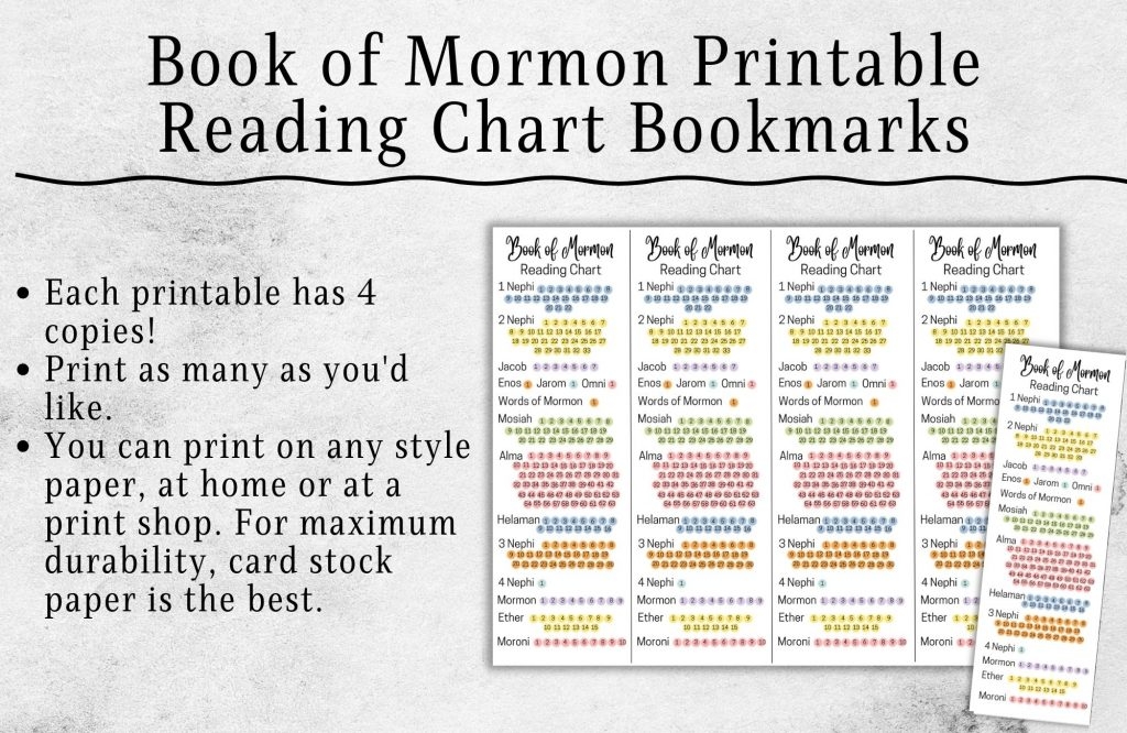 Find Your Perfect Printable Book Of Mormon Reading Chart 8 Options To 