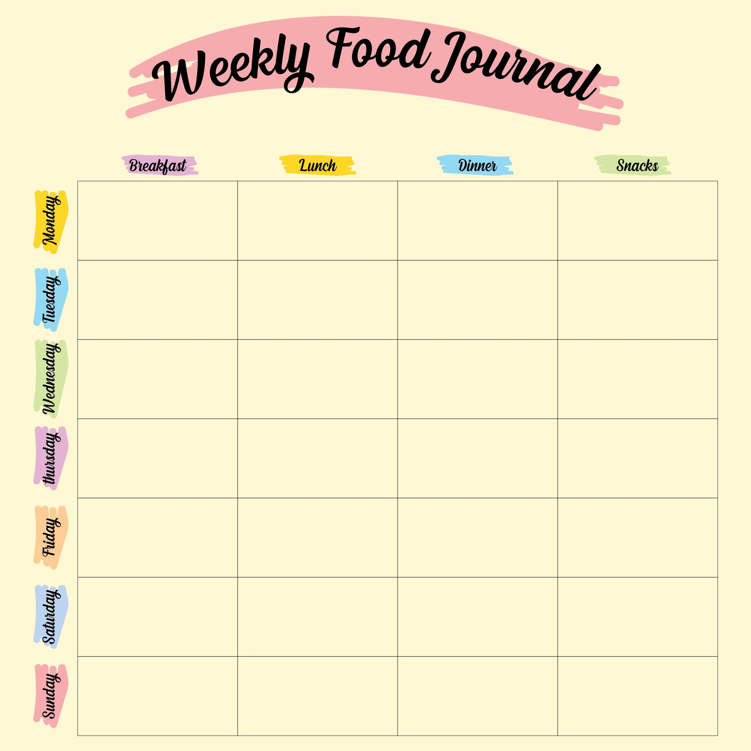 Food Diary Free Printable