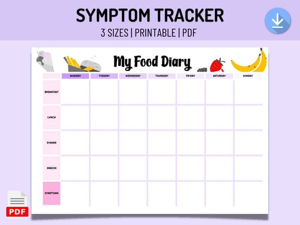 Food Journal For Tracking Symptoms To Intolerances And Allergies 
