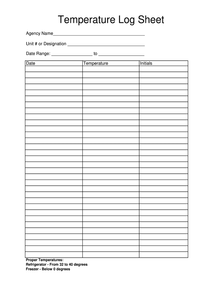 Food Temperature Log Sheet Pdf Printable Fill Out Sign Online DocHub