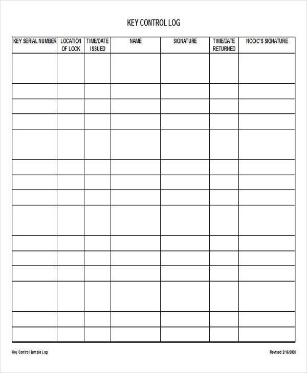 FREE 12 Key Log Samples Templates