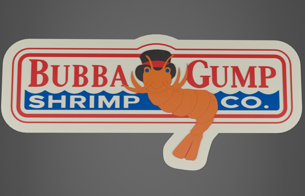 Free 3MF File Bubba Gump Shrimp Co Logo 3D Printable Model To 