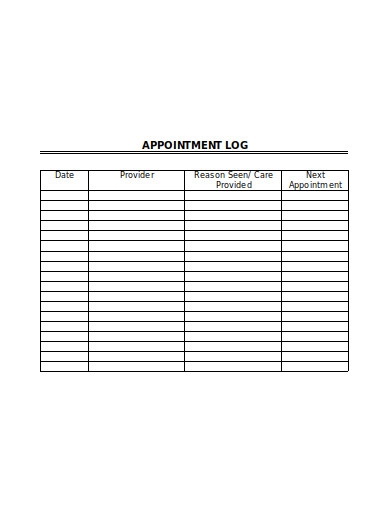 FREE 9 Appointment Log Templates In PDF MS Word