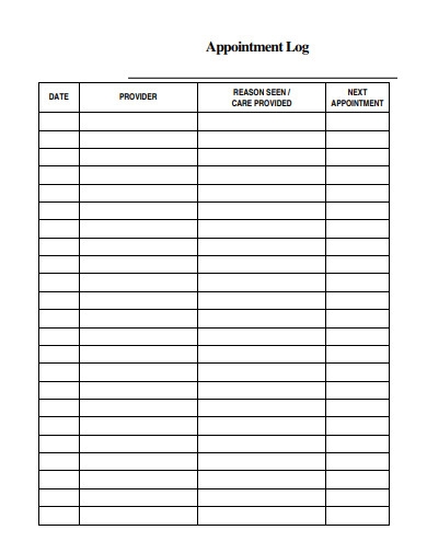 FREE 9 Appointment Log Templates In PDF MS Word