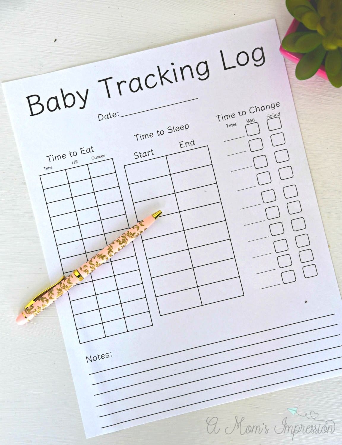Free Daily Baby Log