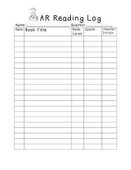 Free Printable Ar Reading Log