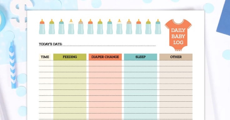 Free Printable Baby Care Log Messy Momma Crafts