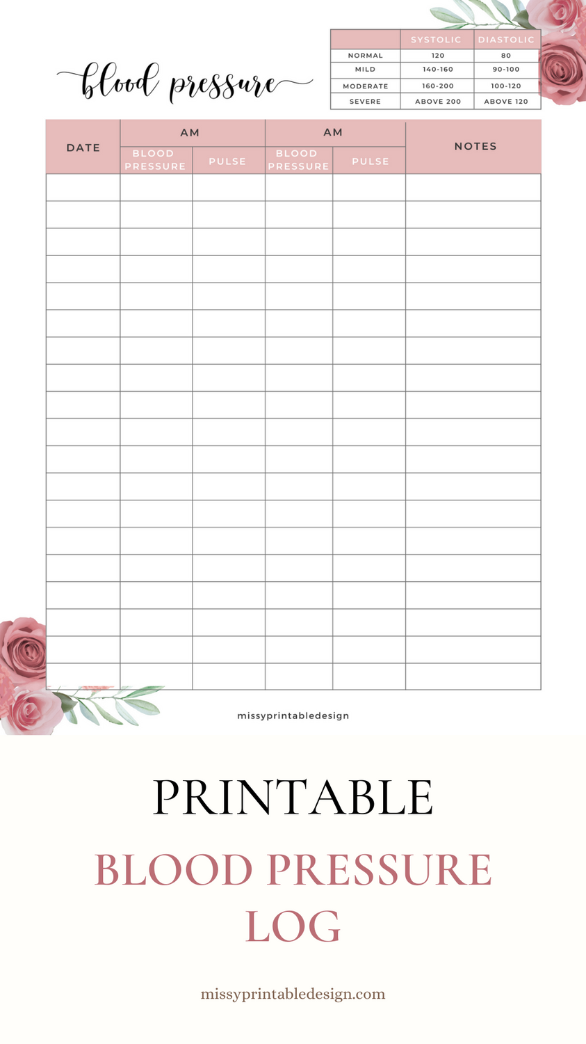 Free Printable Blood Pressure Log Artofit