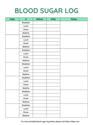 Free Printable Blood Sugar Level Log Sheets PDF PNG JPG Track And 