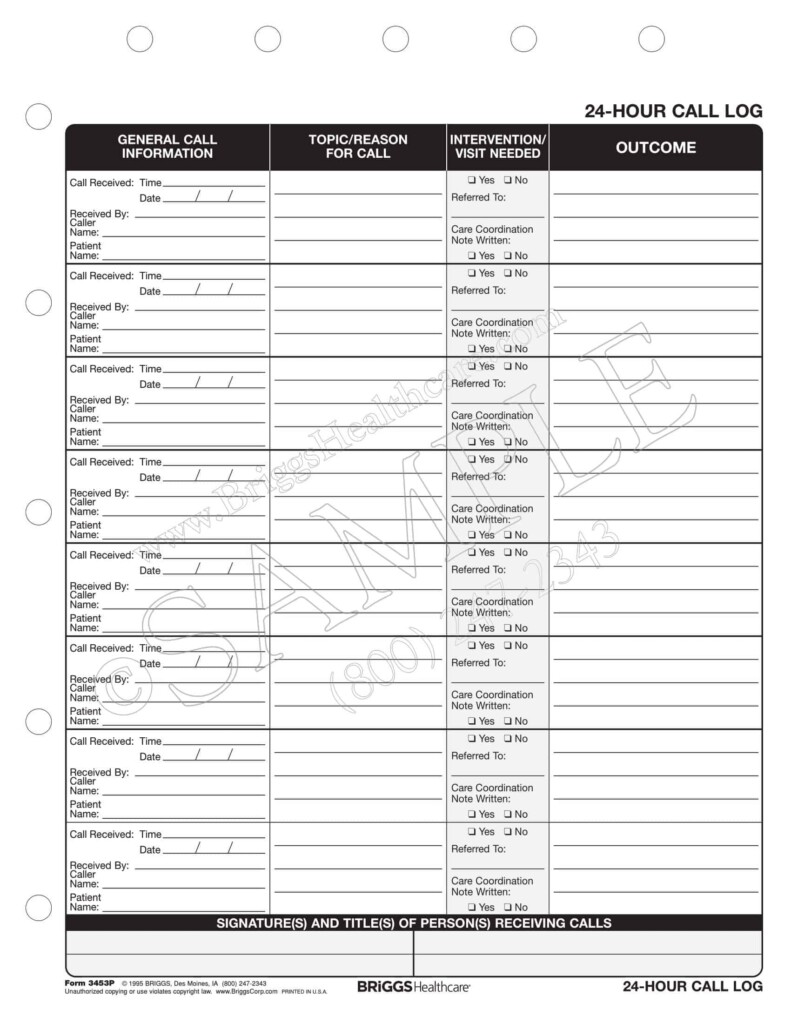 Free Printable Call Log Templates Word Excel PDF 