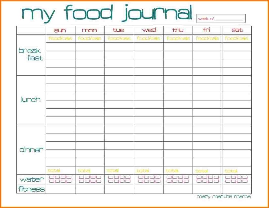 Free Printable Calorie Tracker Template Printable Templates