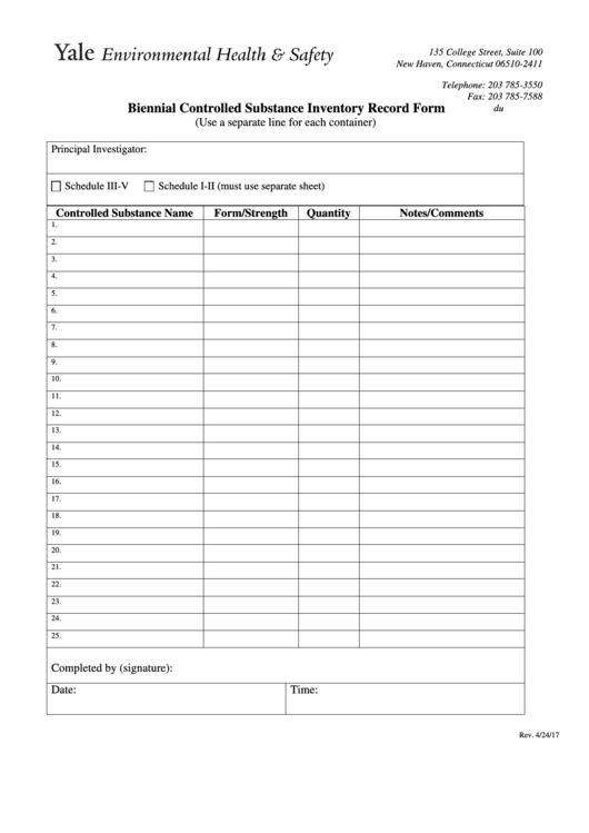 Free Printable Controlled Substance Log