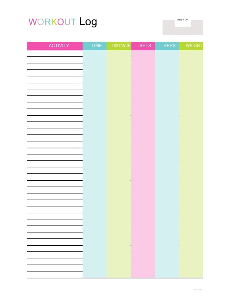Free Printable Daily Exercise Log EOUA Blog