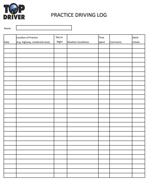 Free Printable Driving Record FREE PRINTABLE TEMPLATES