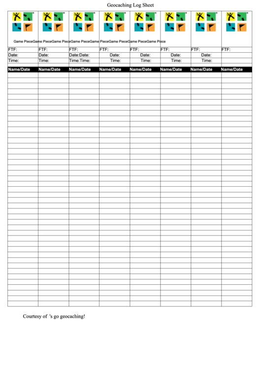 Free Printable Geocaching Log Sheets Printable Templates
