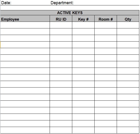Free Printable Key Log Template Printable Templates Free