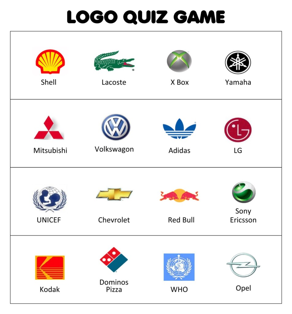 Free Printable Logo Quiz Questions And Answers