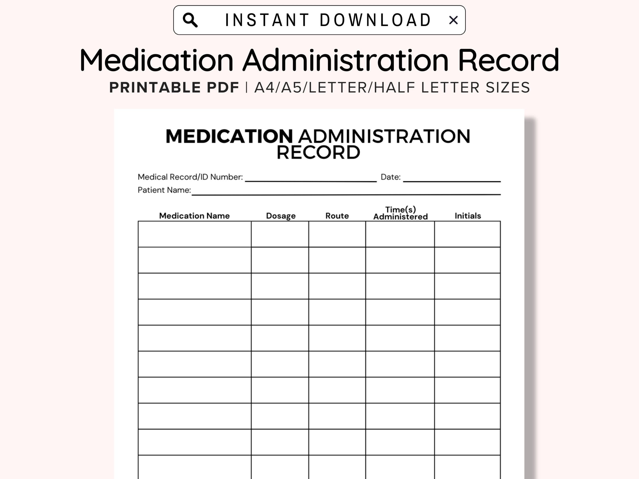 Free Printable Medication Administration Record Form Printable Forms