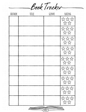 Free Printable Reading Log Template Bullet Journal Traditional