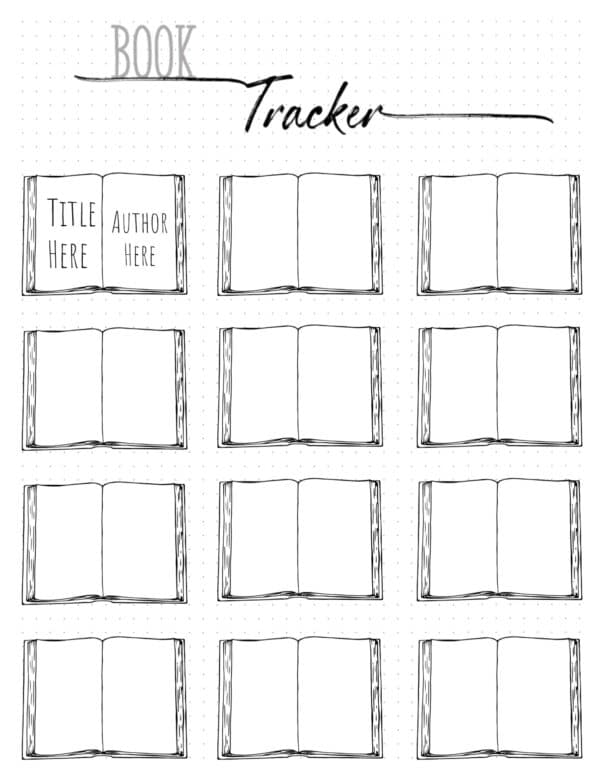 Free Printable Reading Log Template Bullet Journal Traditional 
