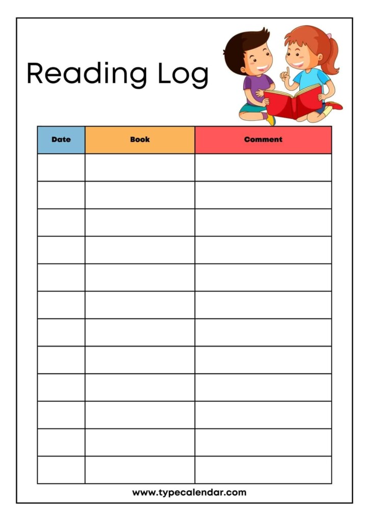 Free Printable Reading Log Templates PDF Excel 
