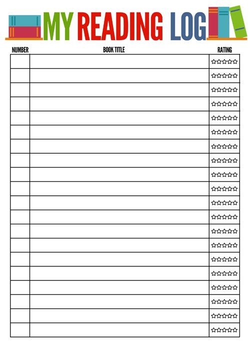 Free Printable Reading Log