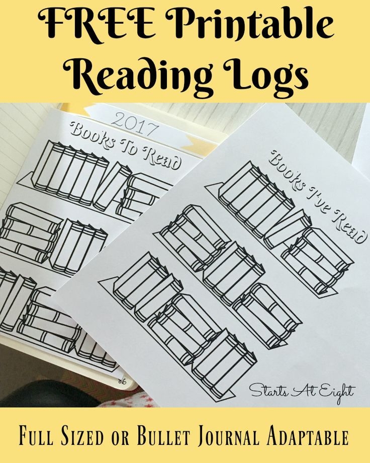 FREE Printable Reading Logs Full Sized Or Adjustable For Your Bullet 