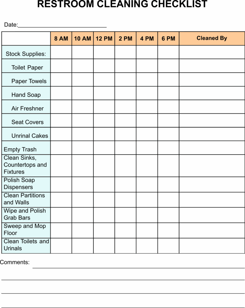 Free Printable Restroom Cleaning Log