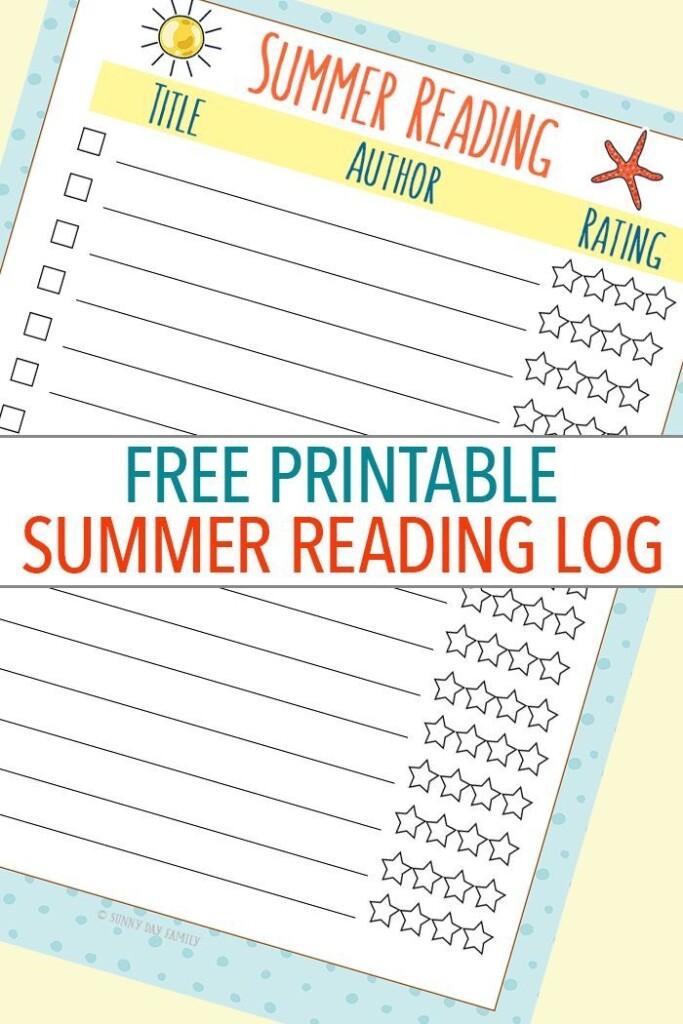 Free Printable Summer Reading Log