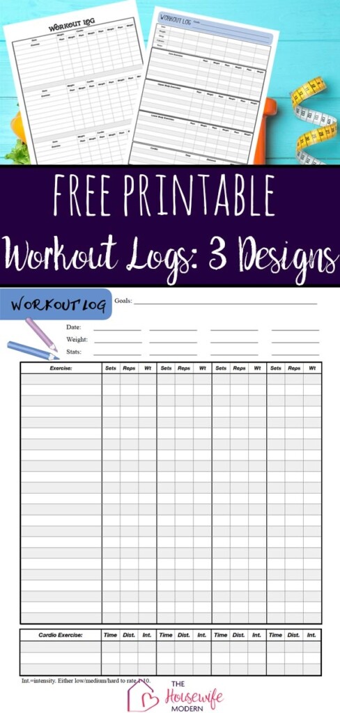 Free Printable Workout Logs 3 Designs For Your Needs