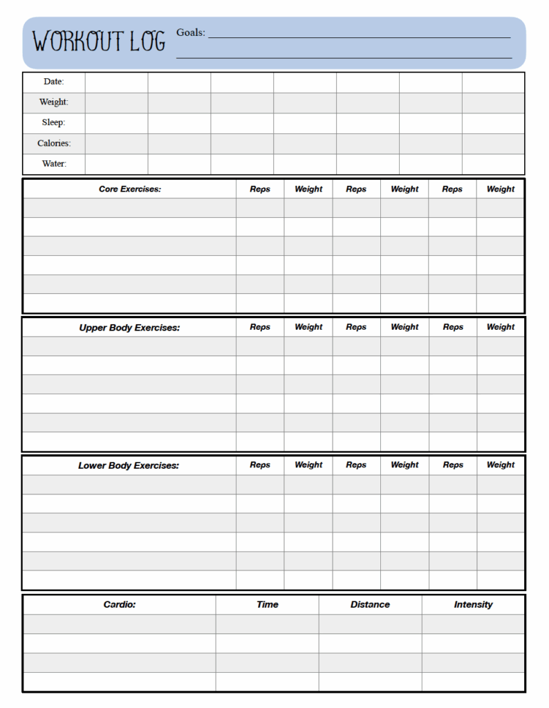 Free Printable Workout Logs 3 Designs For Your Needs Free Printable 