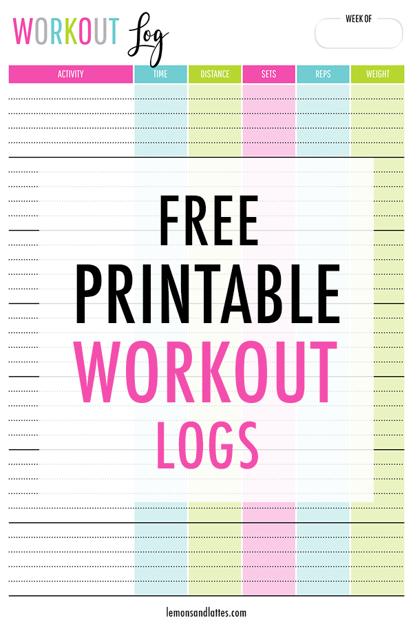 Free Printable Workout Logs To Track Your Progress Printable Workouts 