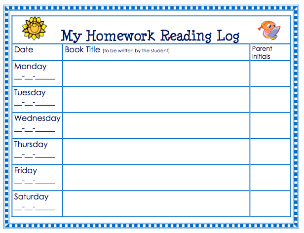 Free Reading Logs For First Graders