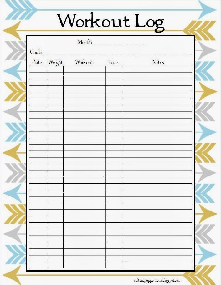 Free Workout Log Printable