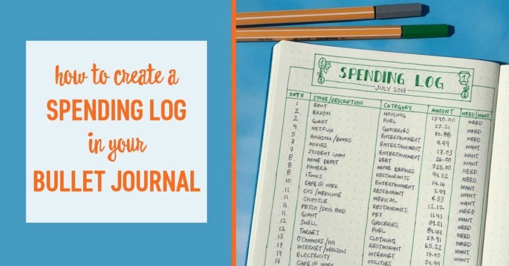 How To Create A Spending Log In Your Bullet Journal