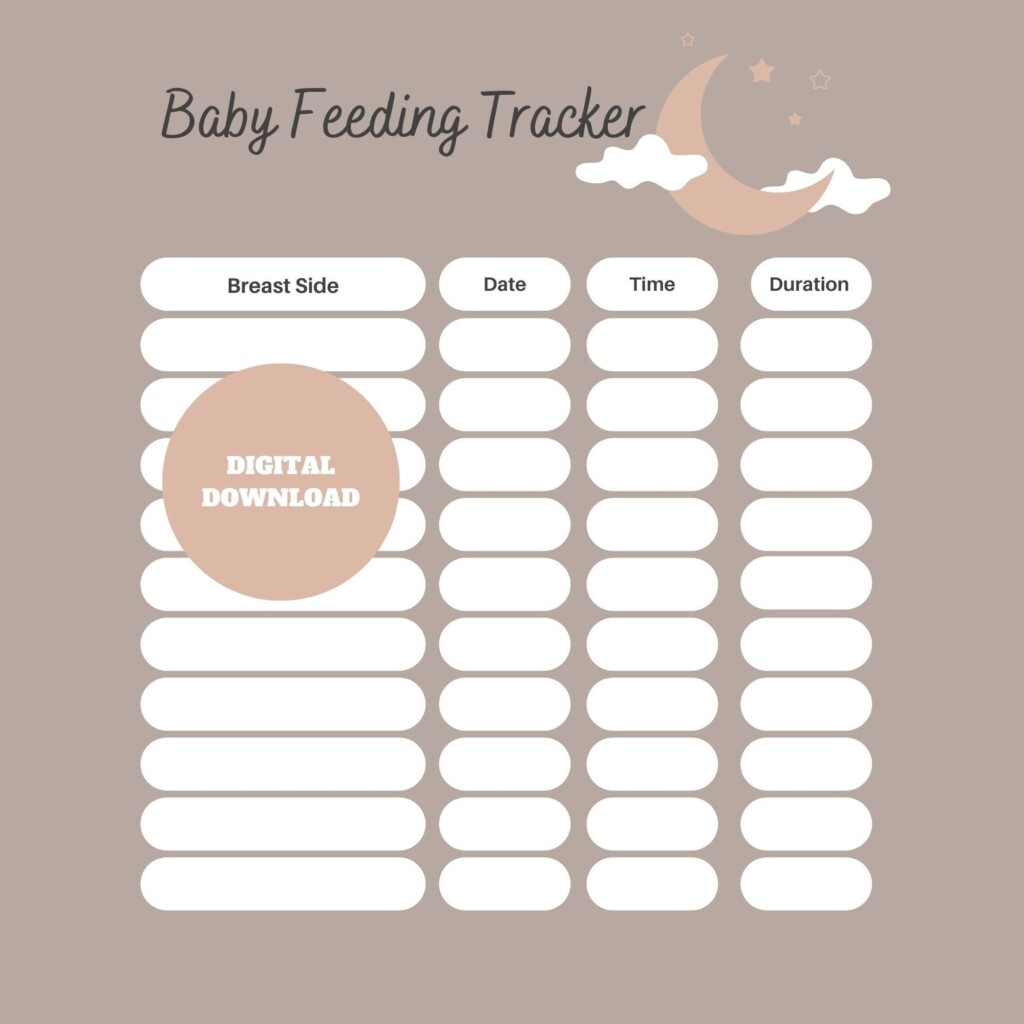 Infant Daily Feeding Log Printable Baby Feeding Schedule Bottle 